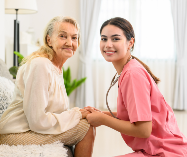 Home Nurse visiting a patient